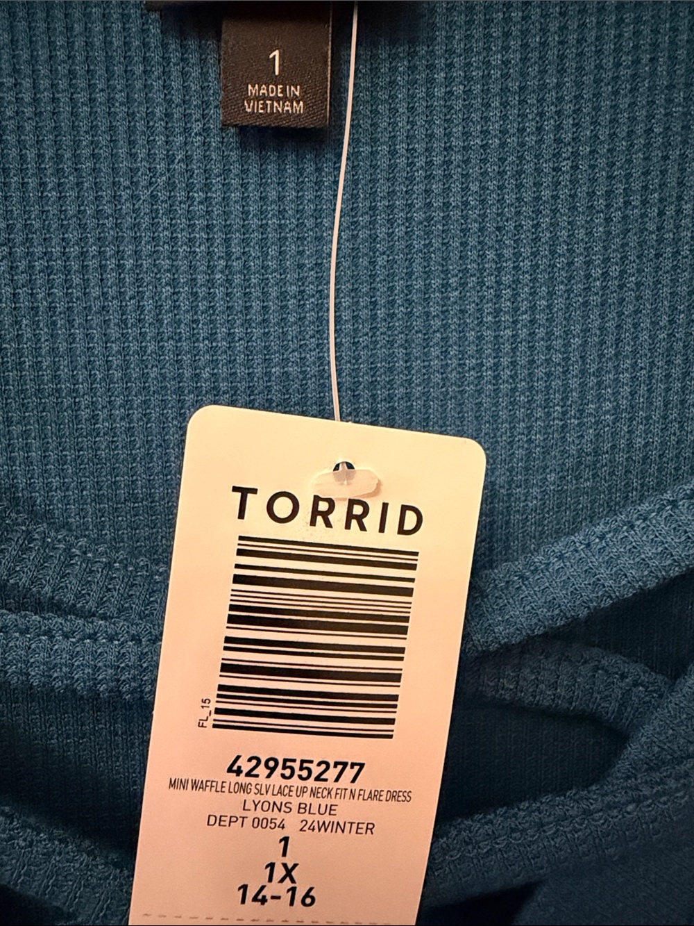 torrid Lyons Blue Waffle Knit Dress